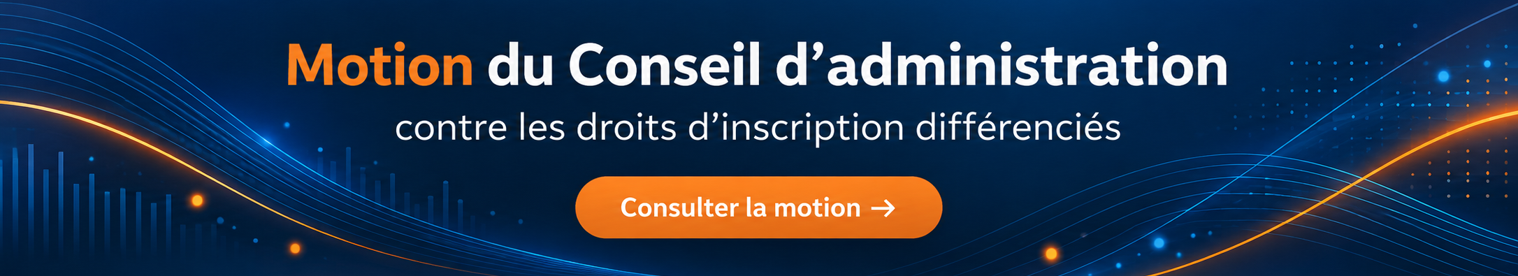 Motion du Conseil d’administration contre les droits d’inscription différenciés